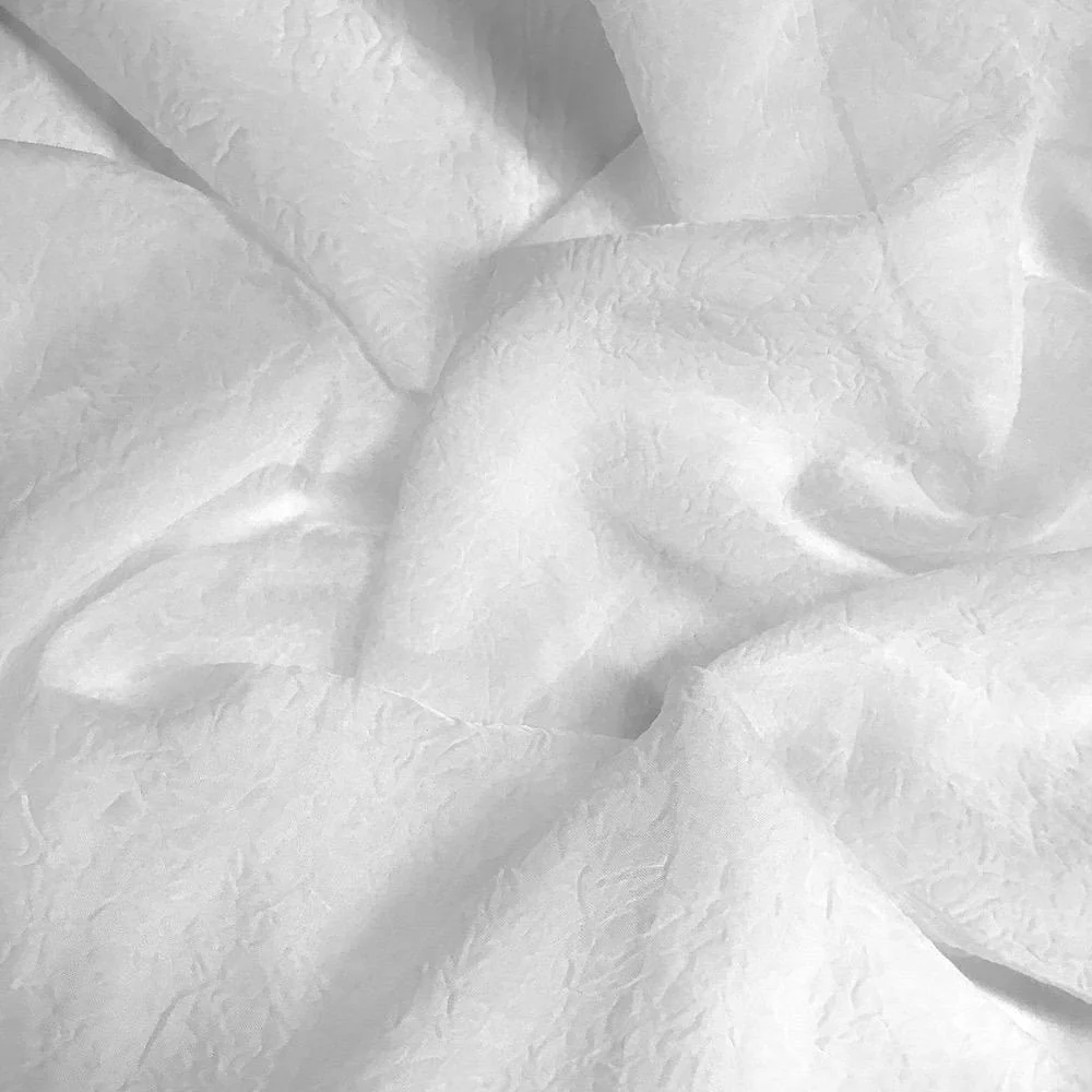 Crushed Sheer Voile Rod Pocket Curtains (All Colors Available) - White - Image 3