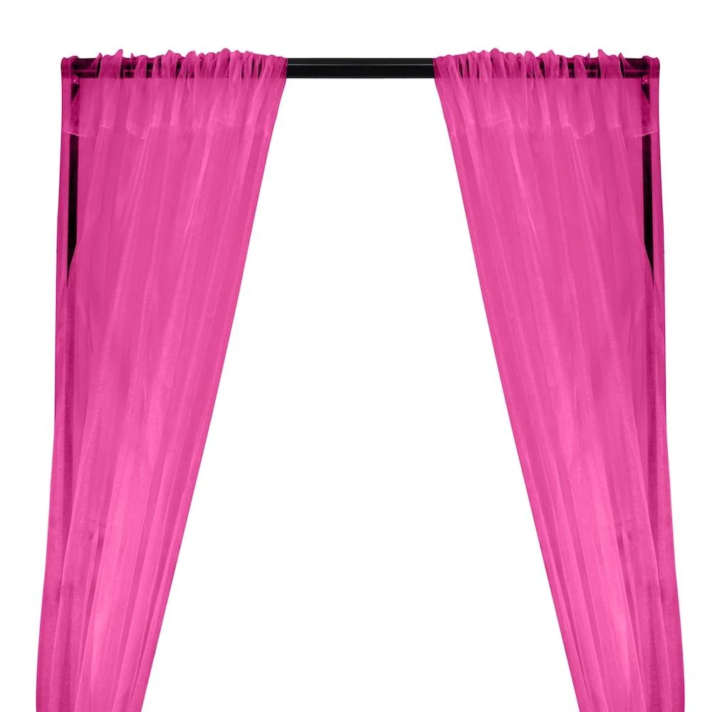 Crystal Organza Rod Pocket Curtains - American Beauty