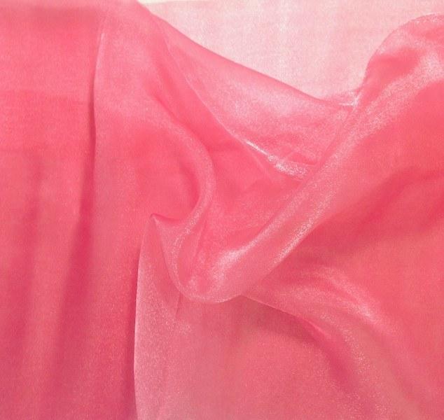 Crystal Organza Rod Pocket Curtains - Coral - Image 3