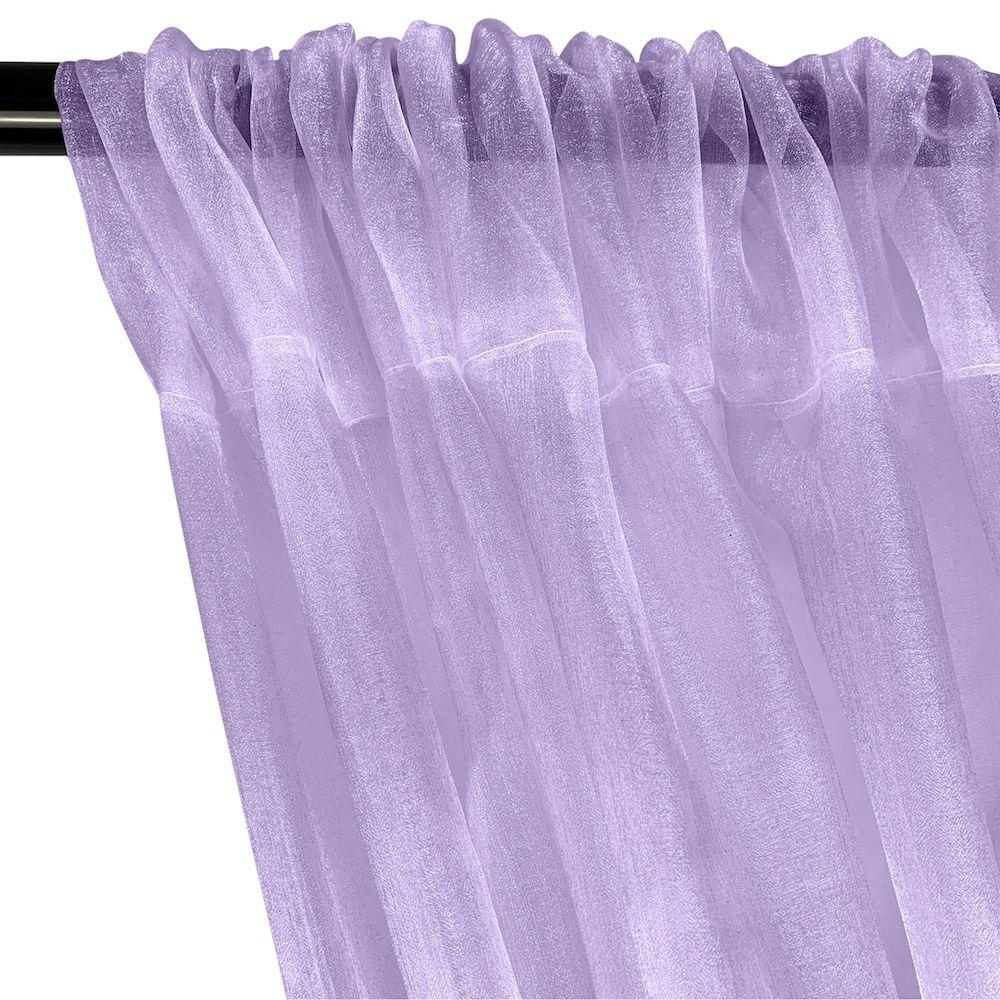 Crystal Organza Rod Pocket Curtains - Lavender - Image 2