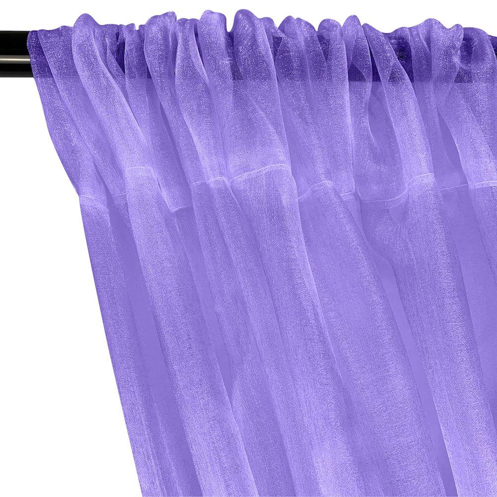 Crystal Organza Rod Pocket Curtains - Lilac - Image 2