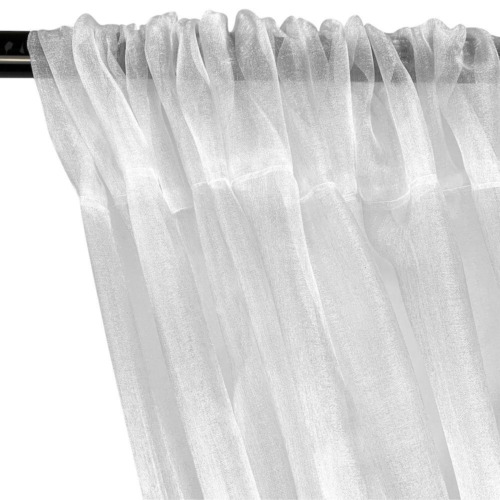 Crystal Organza Rod Pocket Curtains (All Colors Available) - White - Image 2