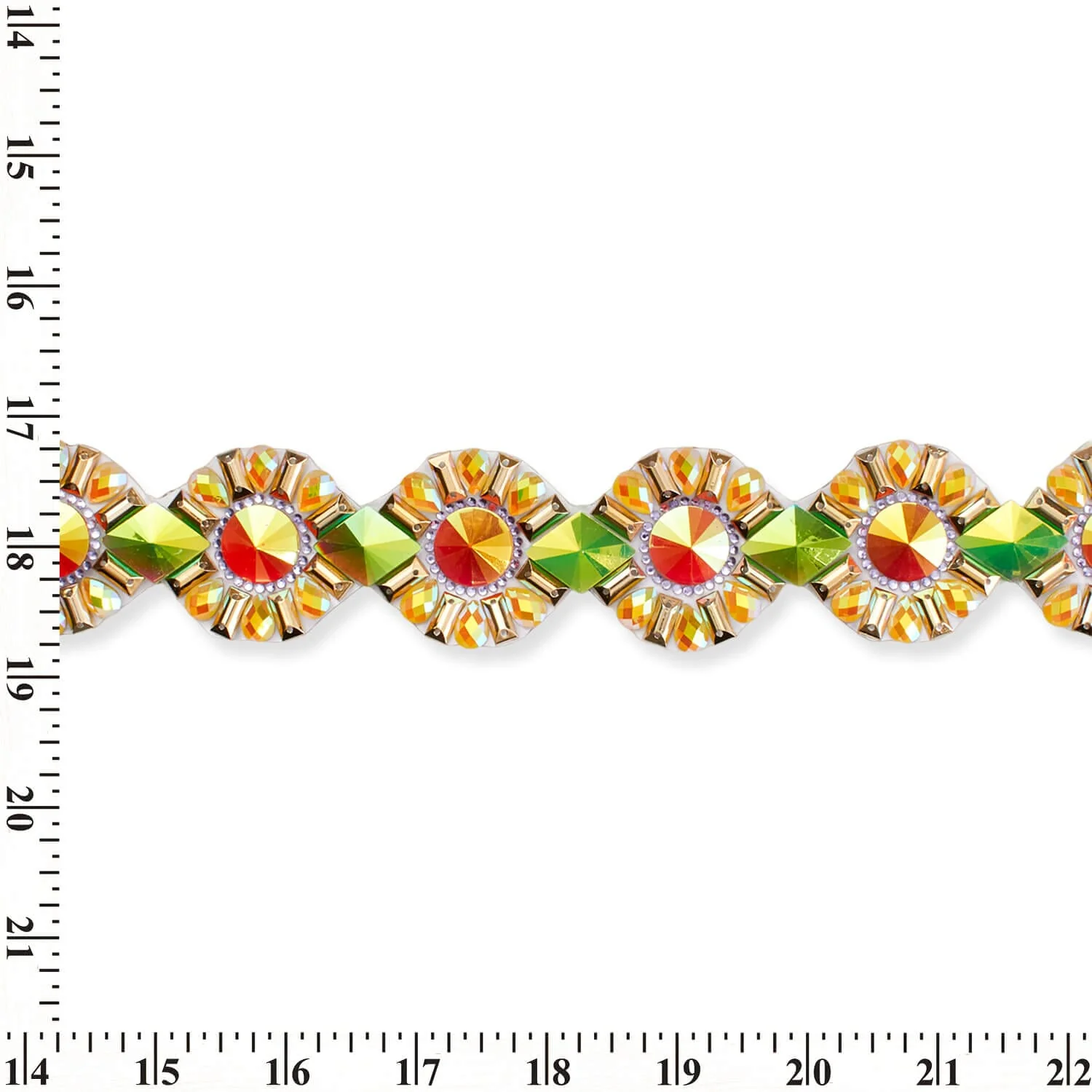 Daisy Resin Rhinestone Iron On Trim - Image 4