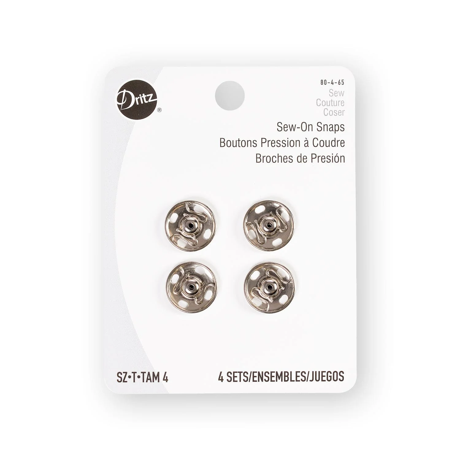 Dritz® Size 4 (16mm) Sew-On Snaps - 4 Pack - Image 2