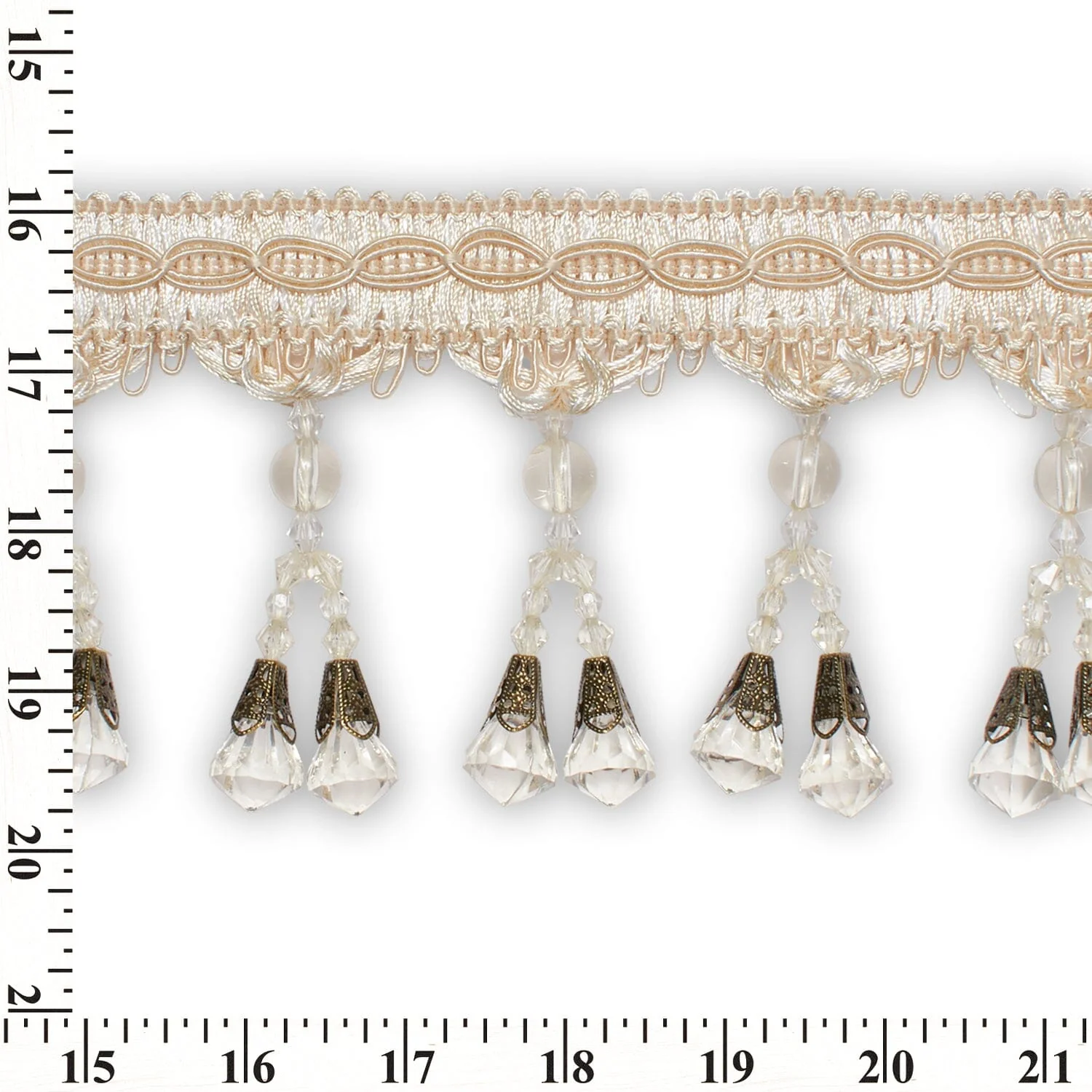 Dual Beaded Rhinestone Tassel Fringe Trim - Image 10