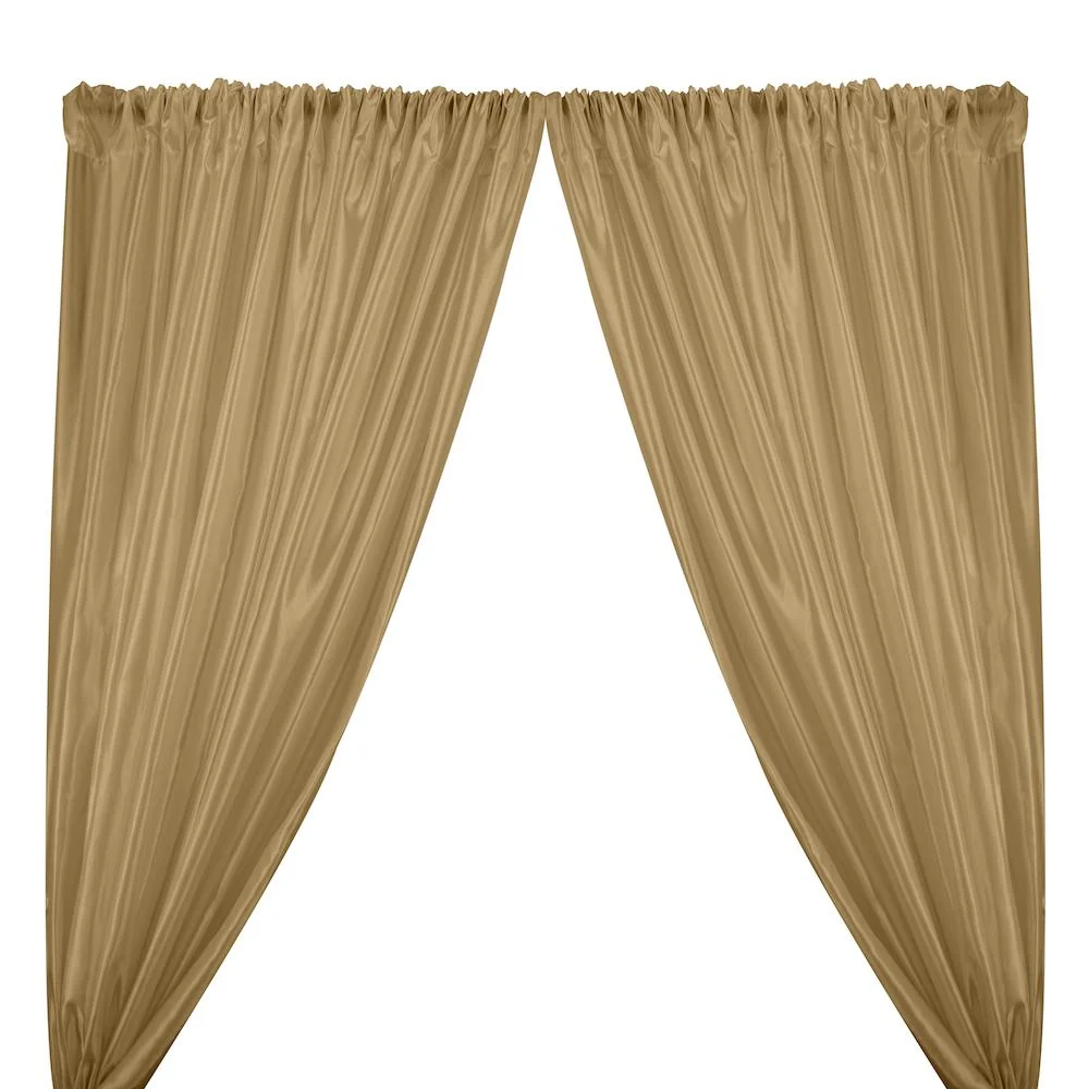 Extra Wide Nylon Taffeta Rod Pocket Curtains - Champagne