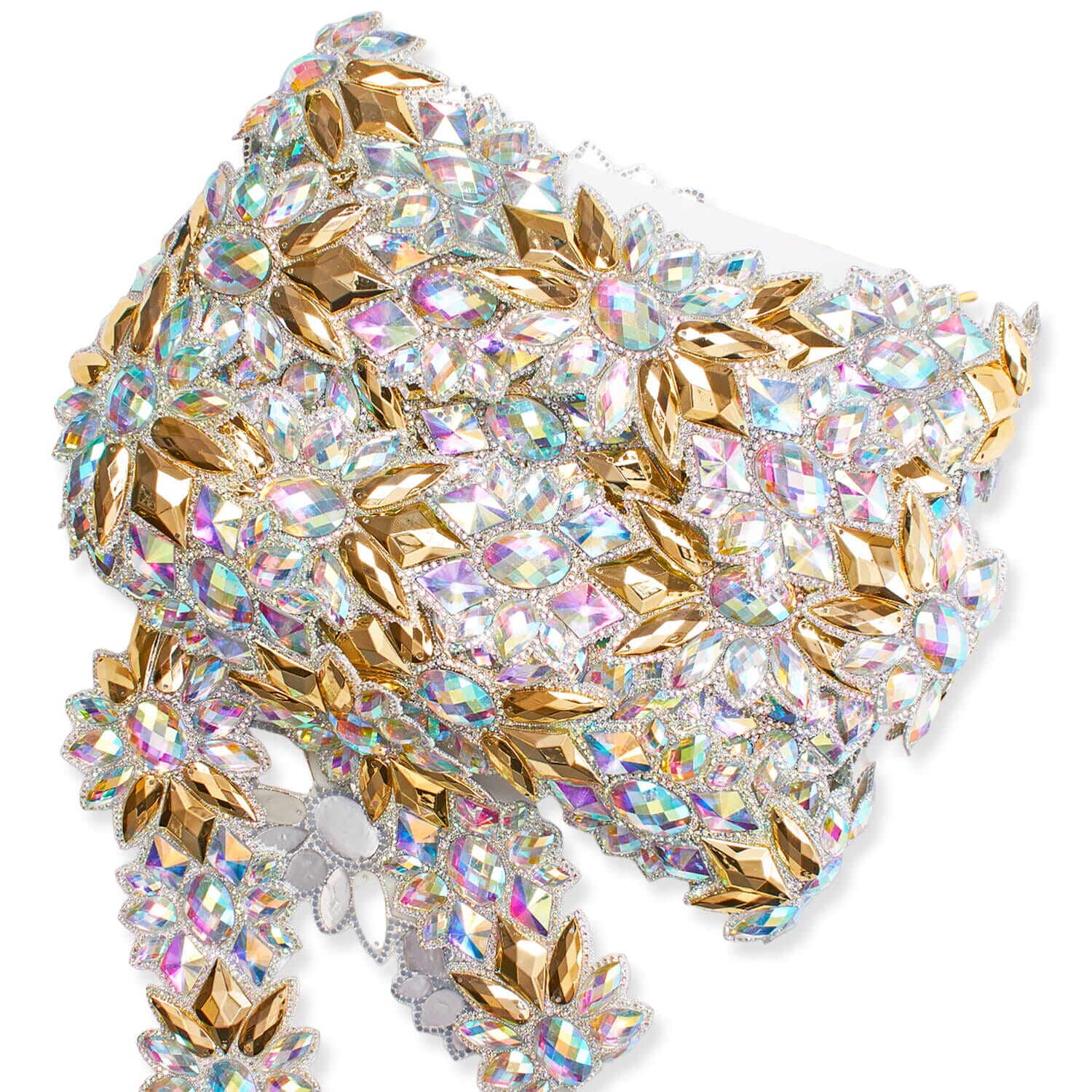 Floral Resin Rhinestone Iron On Trim - Image 2
