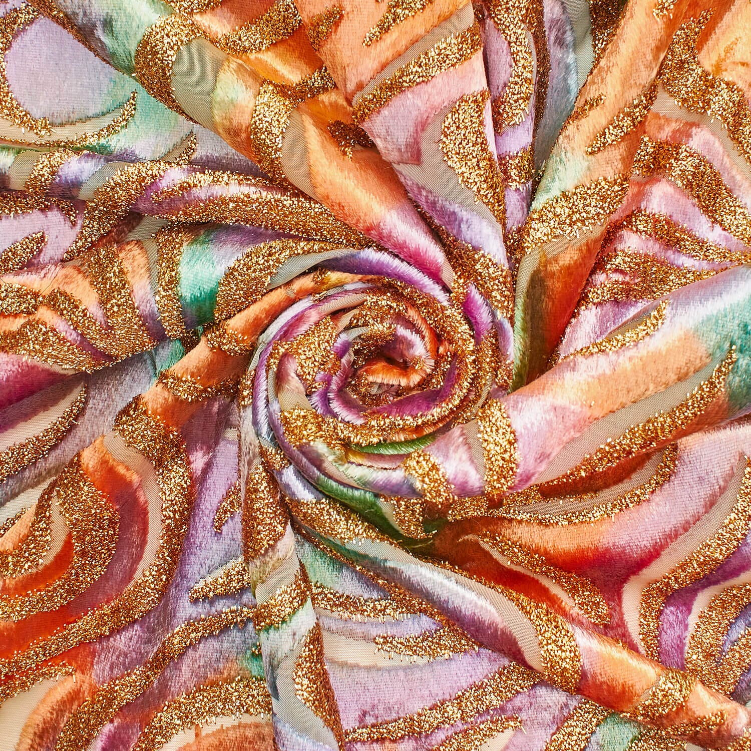 Geometric Metallic Velvet Burnout On Mesh - Image 3