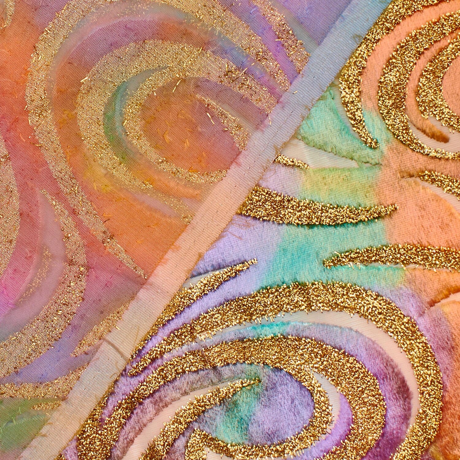 Geometric Metallic Velvet Burnout On Mesh - Image 4