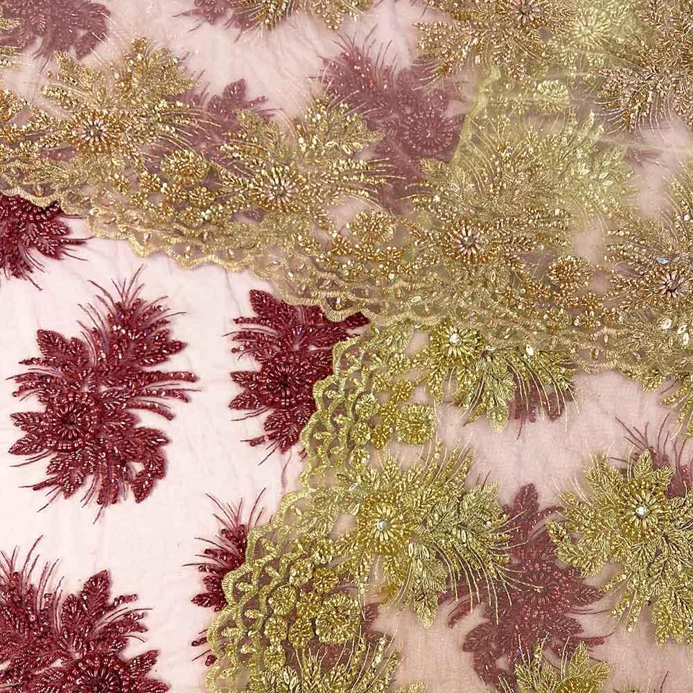 Gloriosa Bridal Lace Beaded Fabric