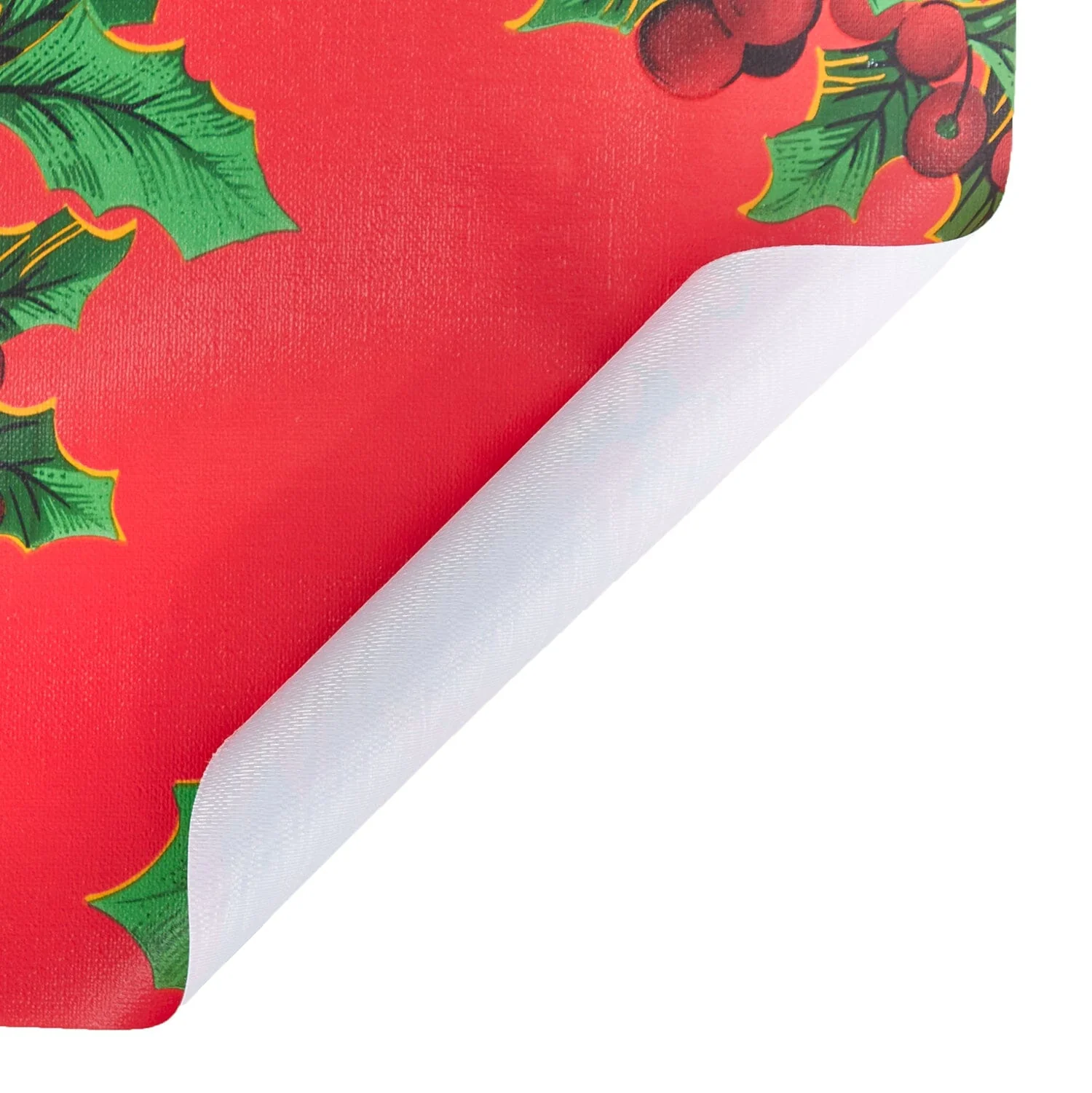 Holly Poinsettia Oilcloth - Image 2