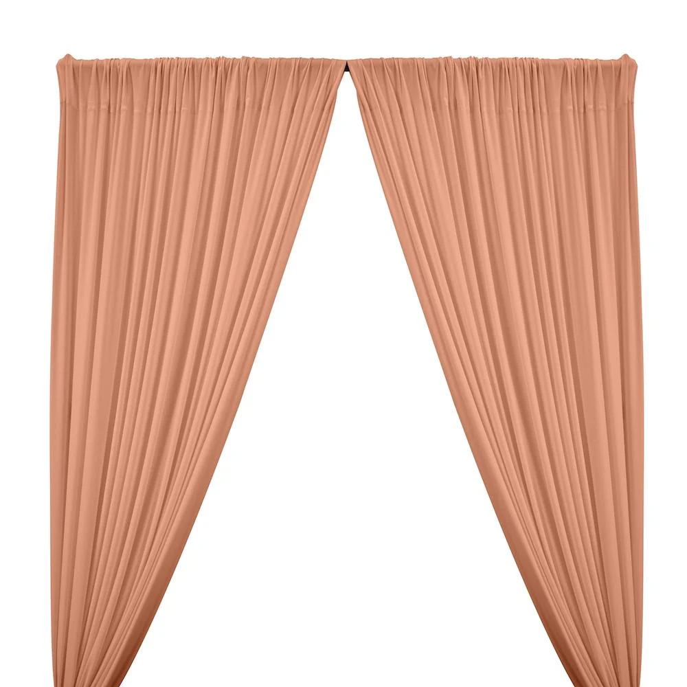 ITY Knit Stretch Jersey Rod Pocket Curtains - Peach
