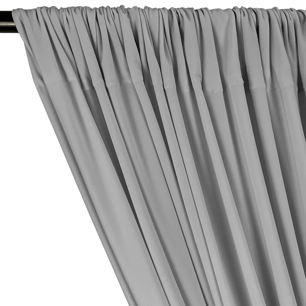 ITY Knit Stretch Jersey Rod Pocket Curtains - Silver - Image 2