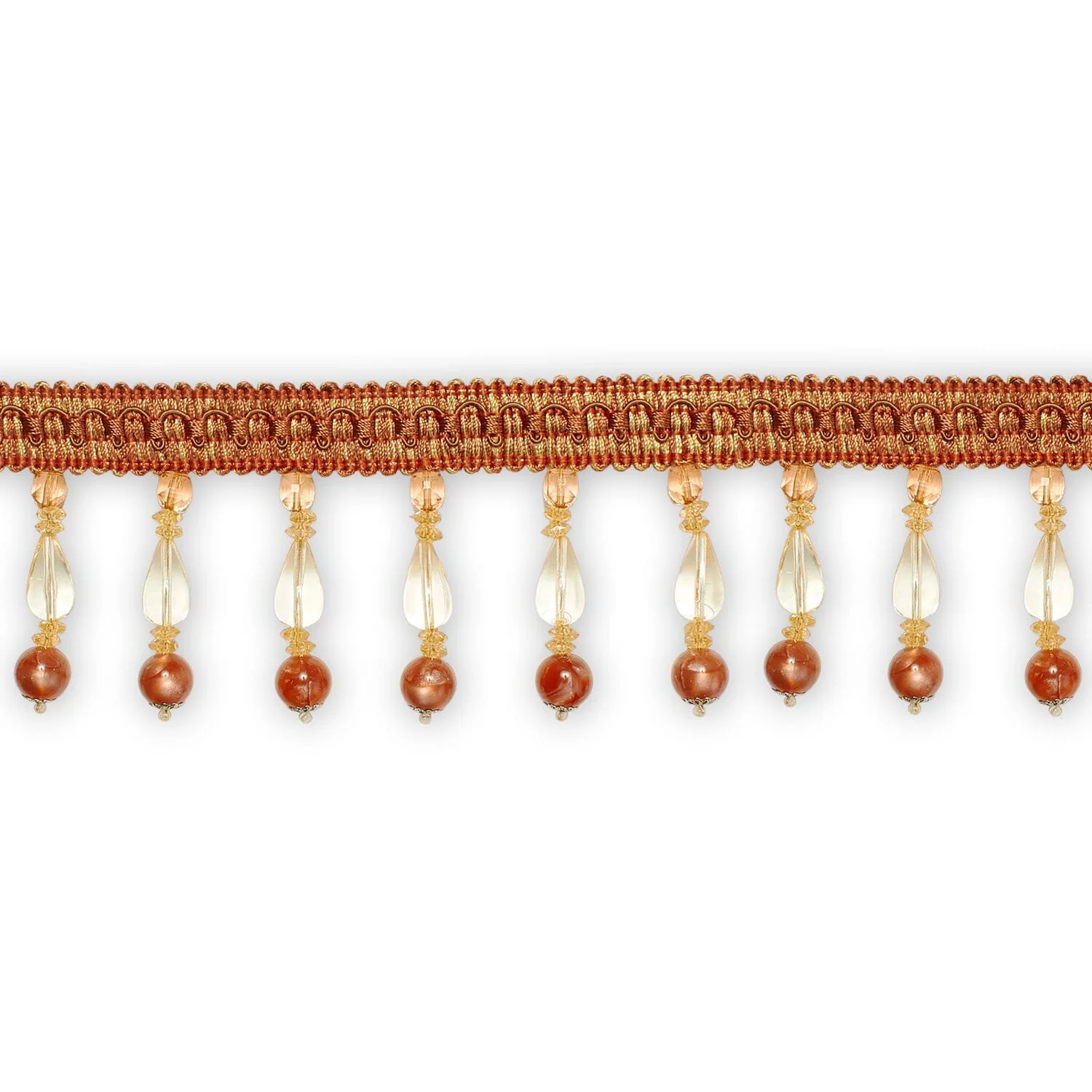 Large Teardrop Beaded Rhinestone Tassel Fringe Trim - Image 2