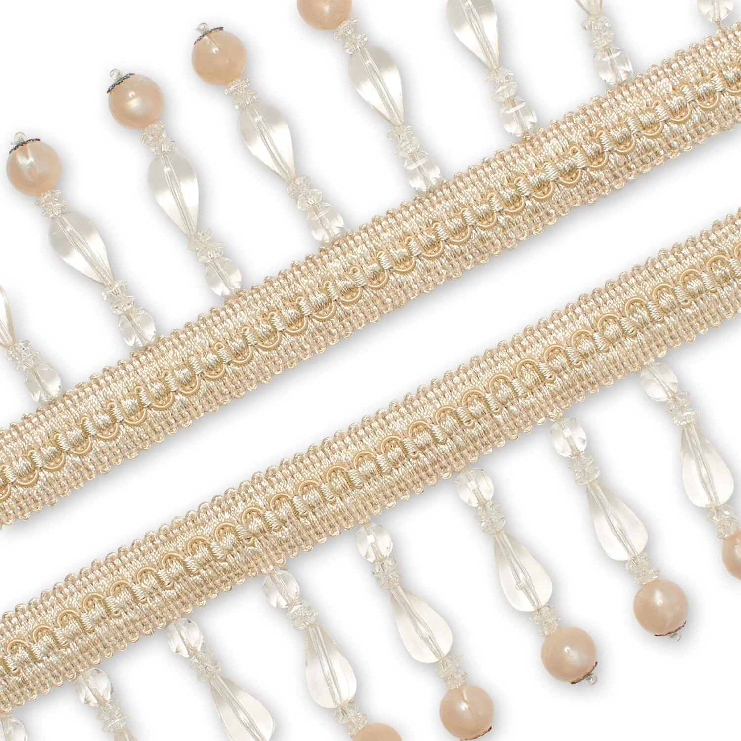 Large Teardrop Beaded Rhinestone Tassel Fringe Trim - Image 6