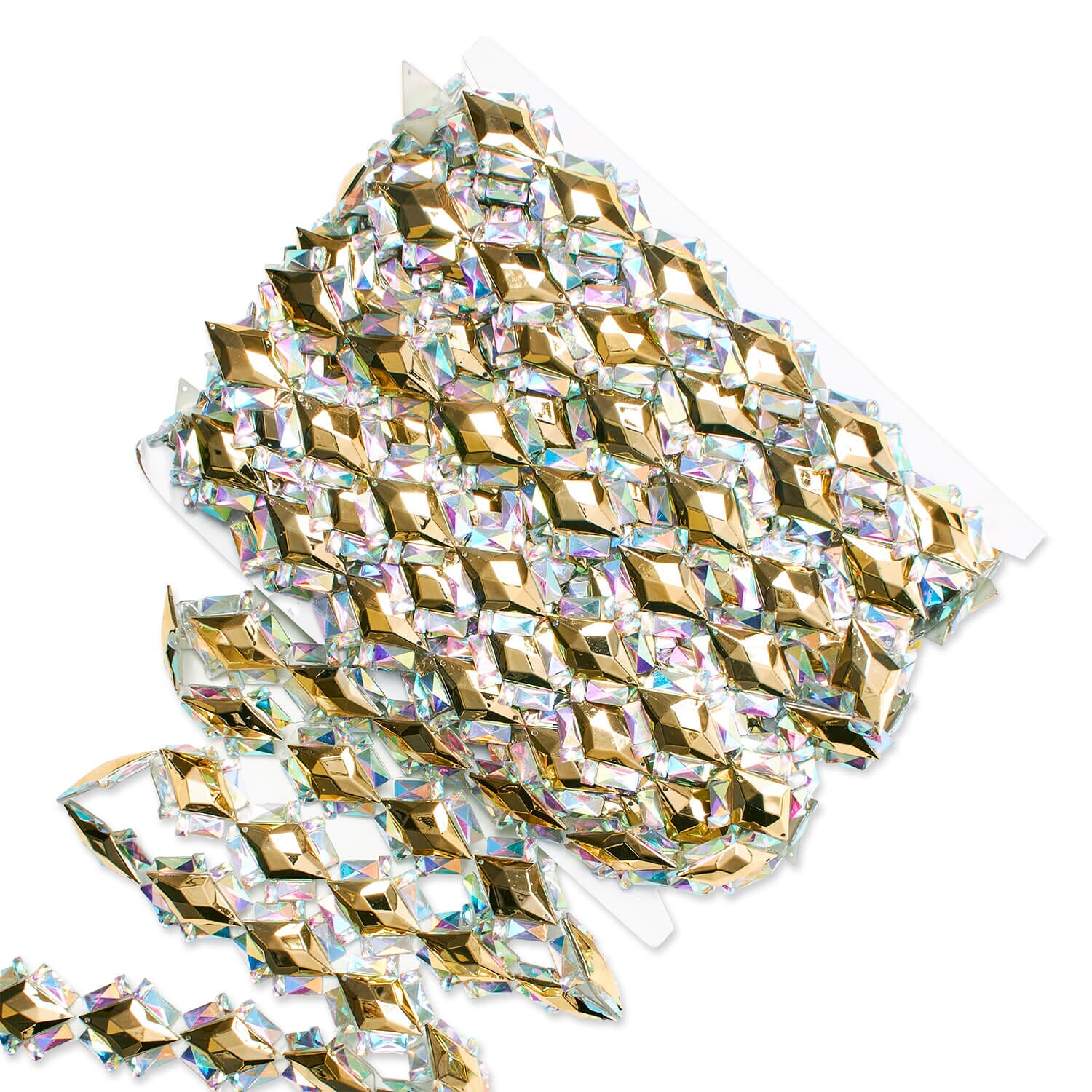 Lozenge Resin Rhinestone Iron On Trim - Image 3