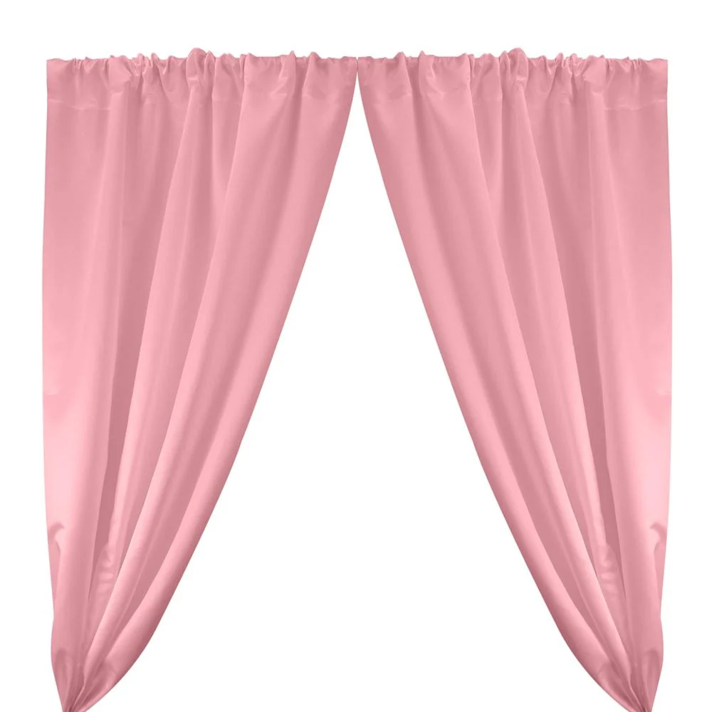 Matte Satin (Peau de Soie) Rod Pocket Curtains - Pink