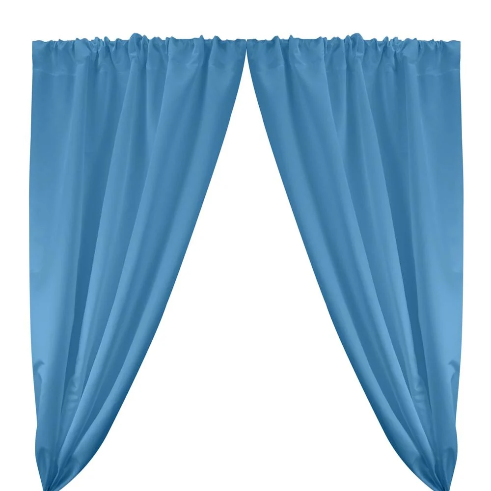 Matte Satin (Peau de Soie) Rod Pocket Curtains - Turquoise