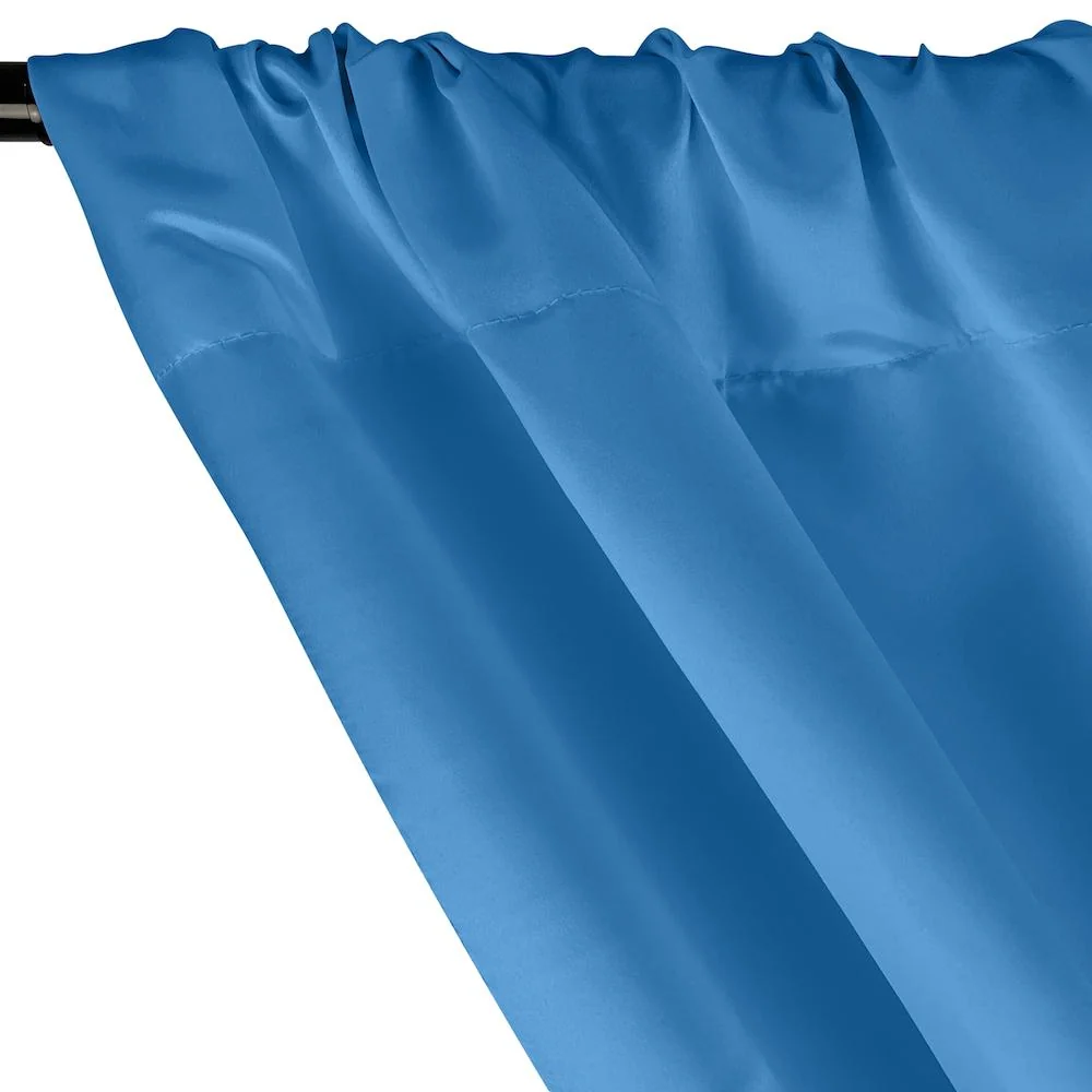 Matte Satin (Peau de Soie) Rod Pocket Curtains - Turquoise - Image 2