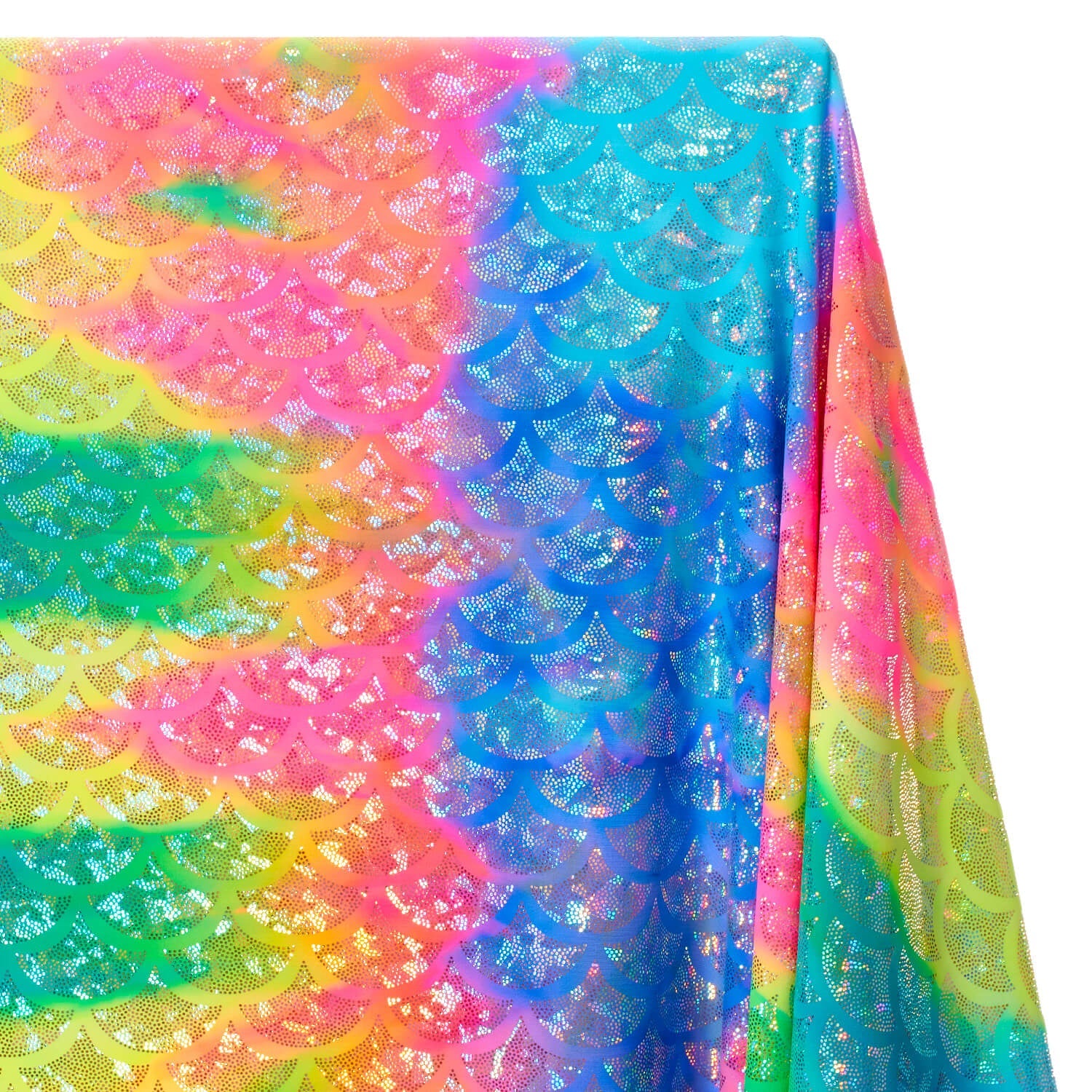 Mermaid Scale Hologram Tricot Foil Fabric - Image 15