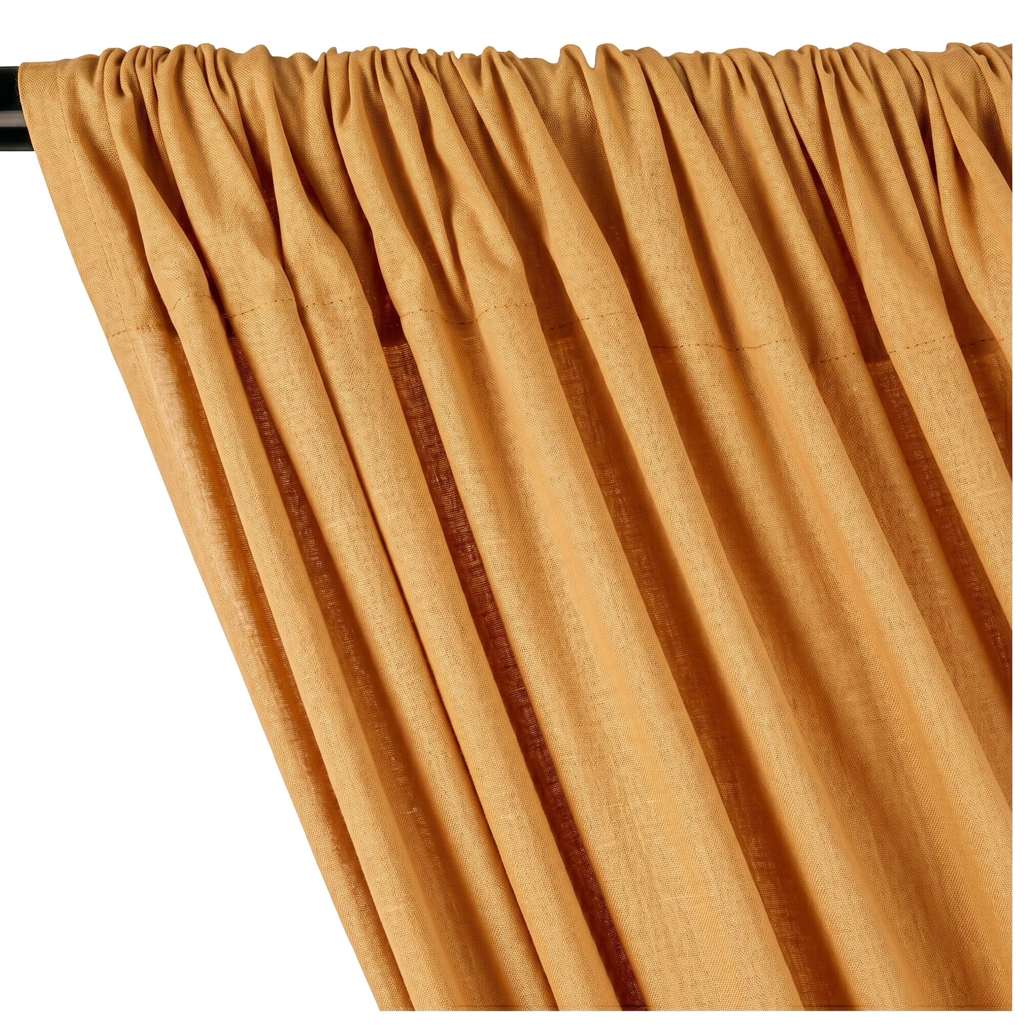 Yorkshire Natural Linen Rod Pocket Curtains - Gold - Image 2
