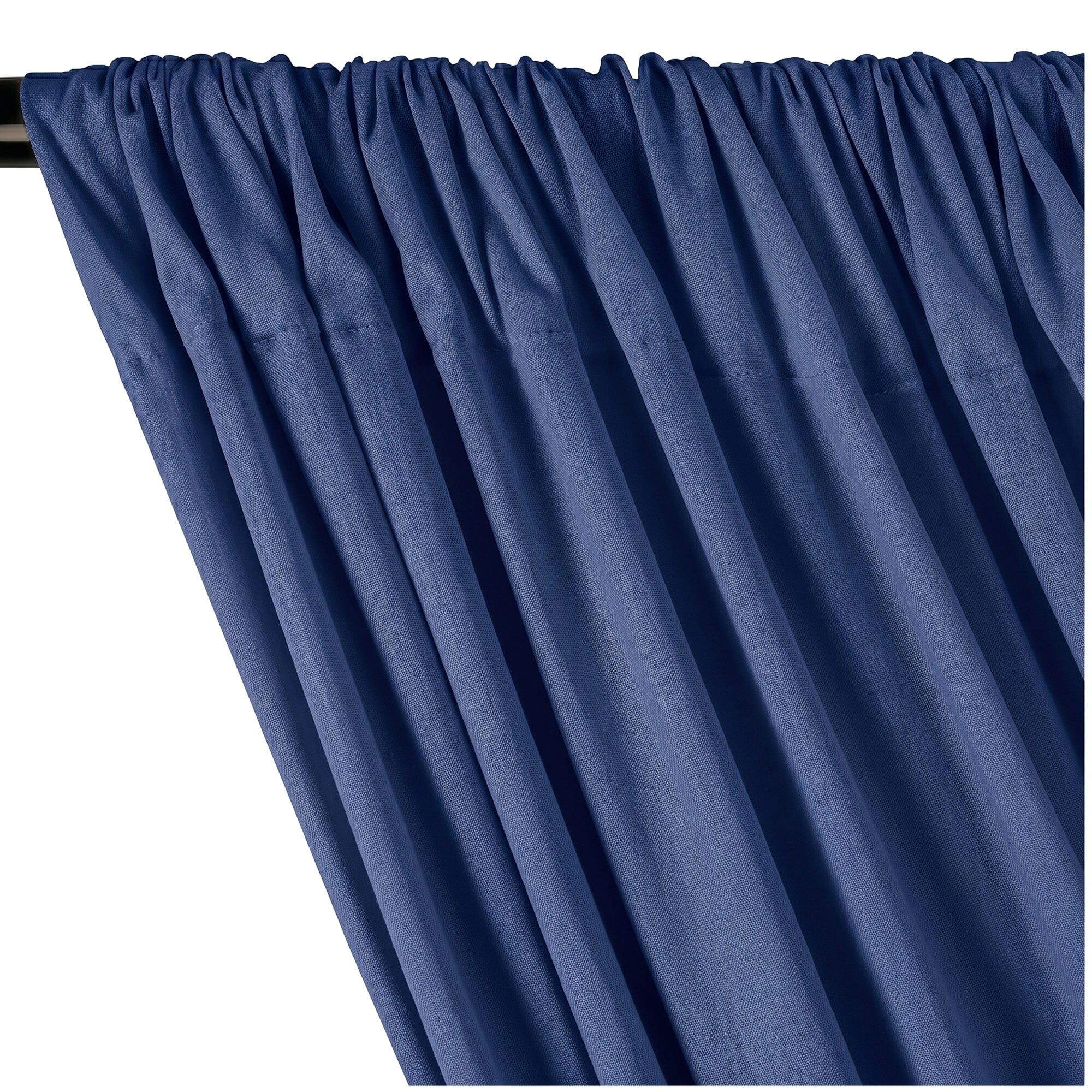 Yorkshire Natural Linen Rod Pocket Curtains - Royal Blue - Image 2
