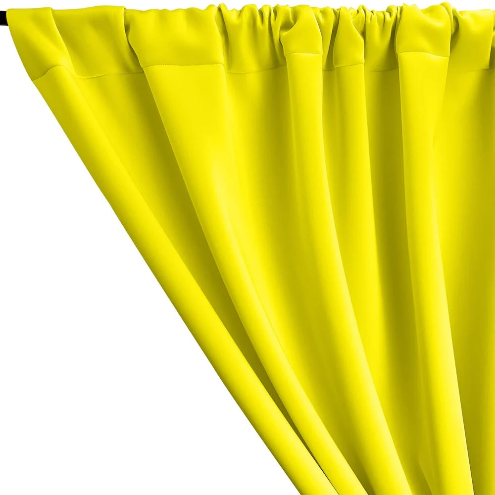 Neoprene Scuba Rod Pocket Curtains - Neon Yellow - Image 2
