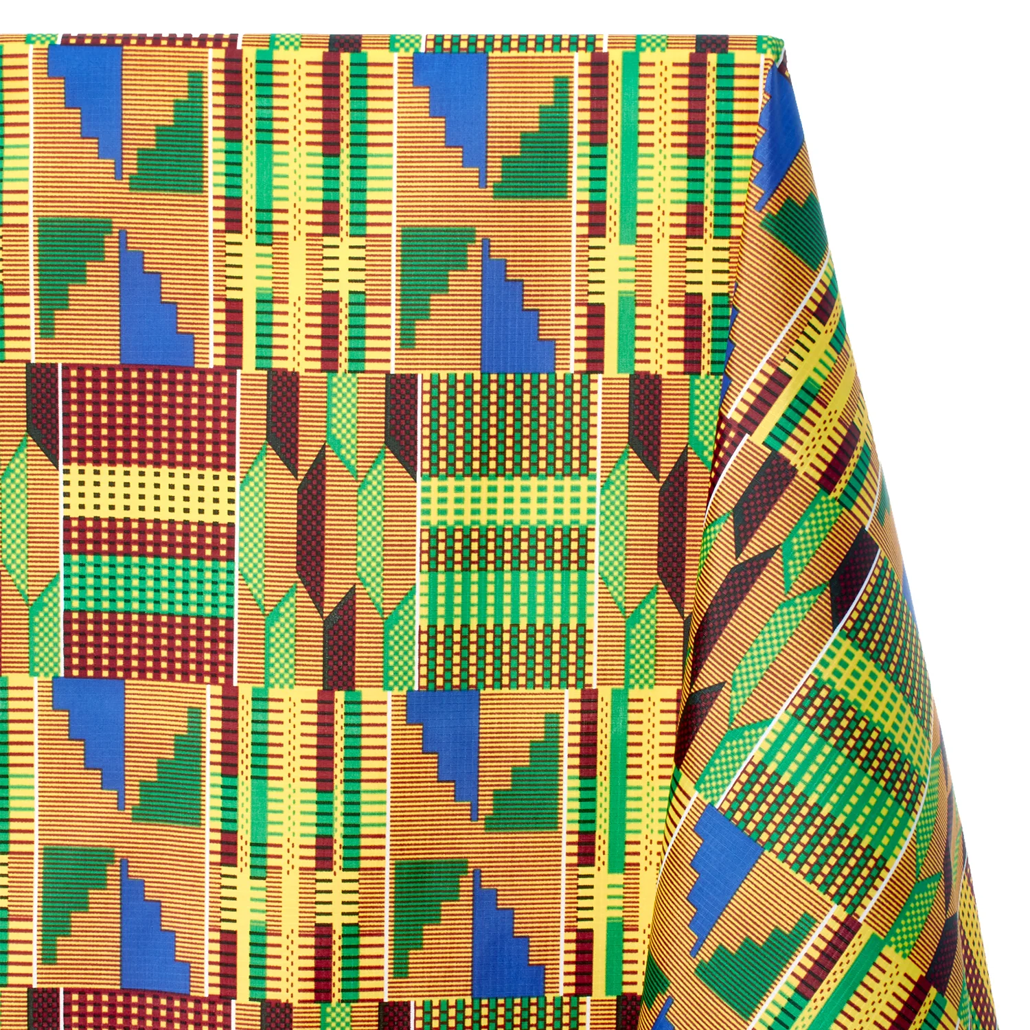 Ottertex® Printed Nylon Ripstop - Kente - Waterproof (PU Coated) & Water Repellent (DWR) - 70D, 2.2 oz - Image 2