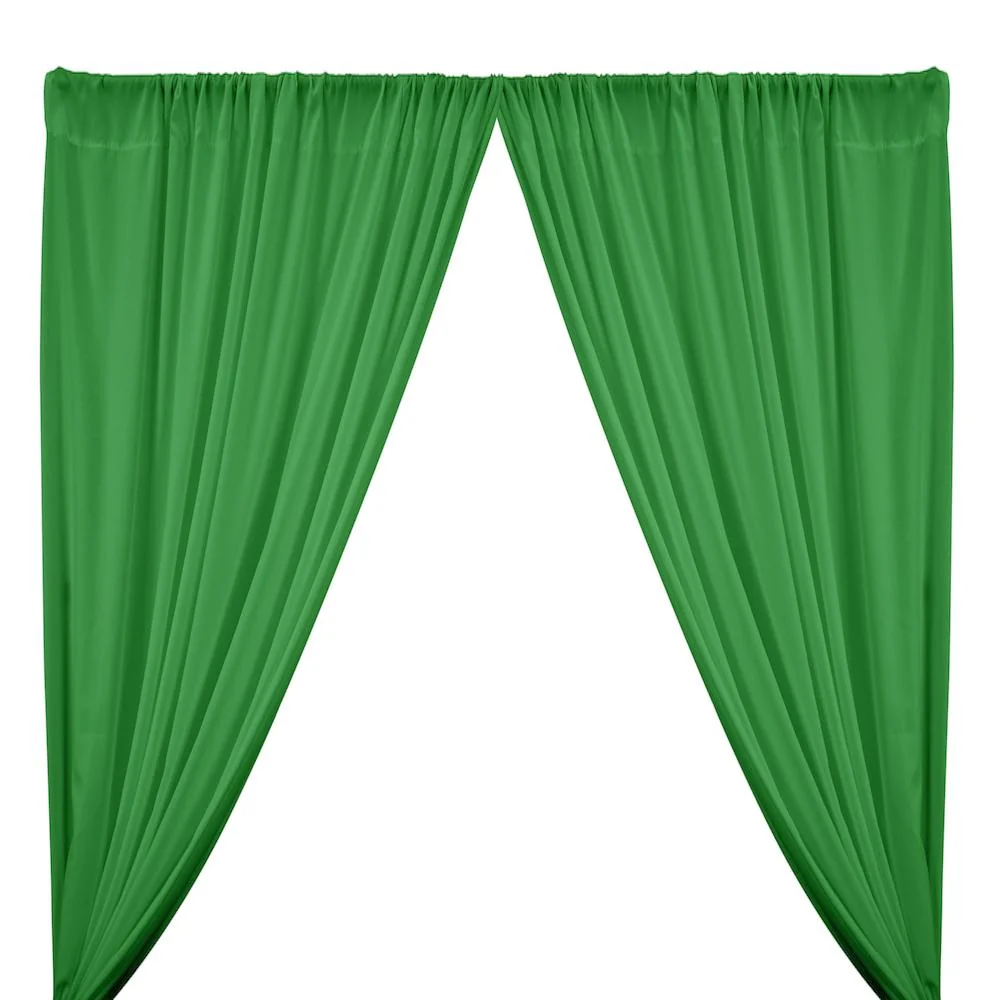 Peachskin Rod Pocket Curtains - Kelly Green