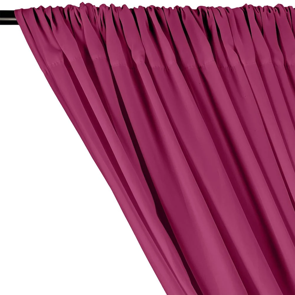 Peachskin Rod Pocket Curtains - Magenta - Image 2