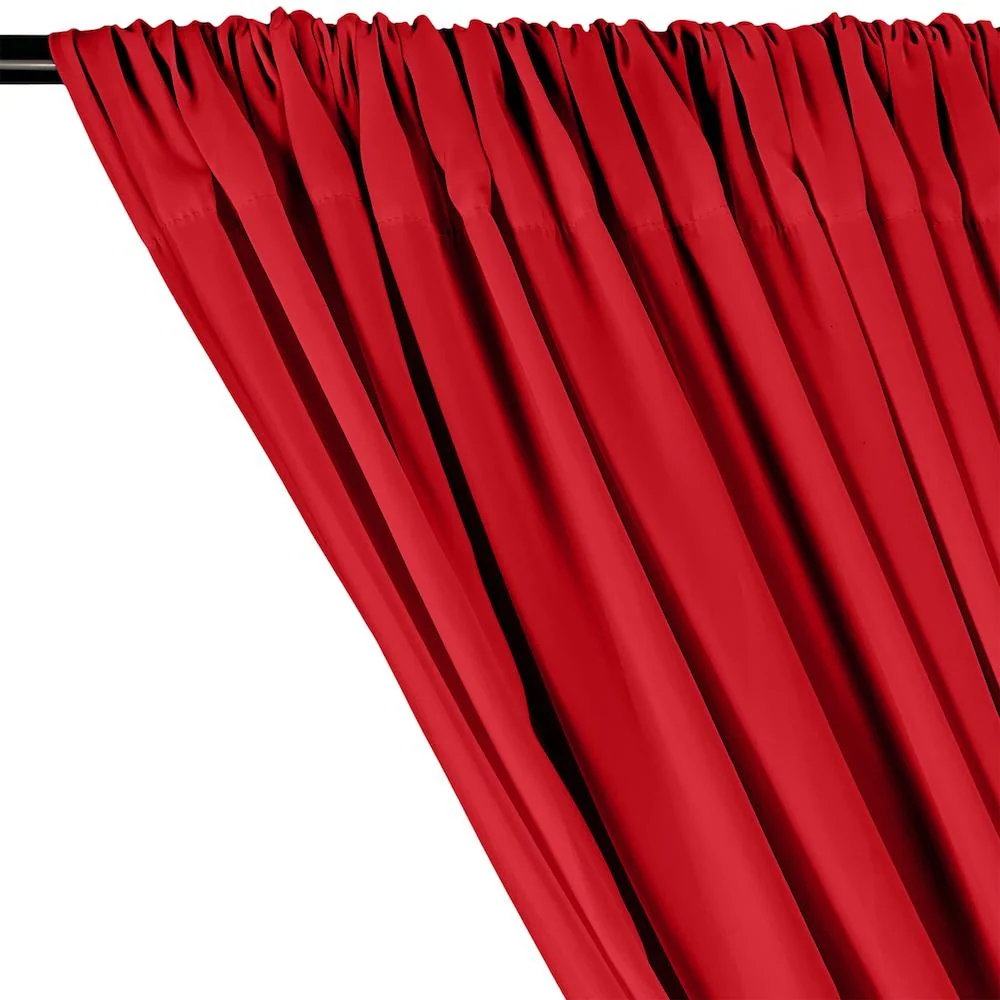 Peachskin Rod Pocket Curtains - Red - Image 2