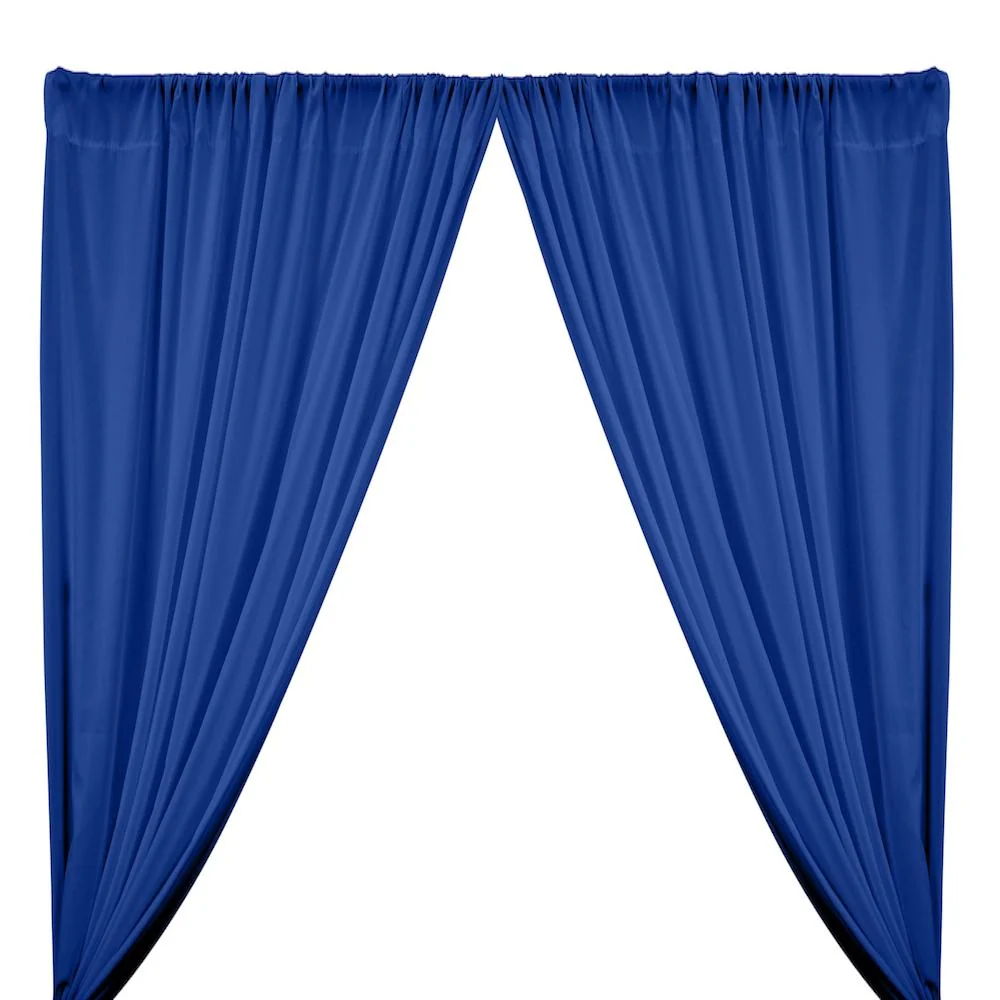 Peachskin Rod Pocket Curtains - Royal Blue