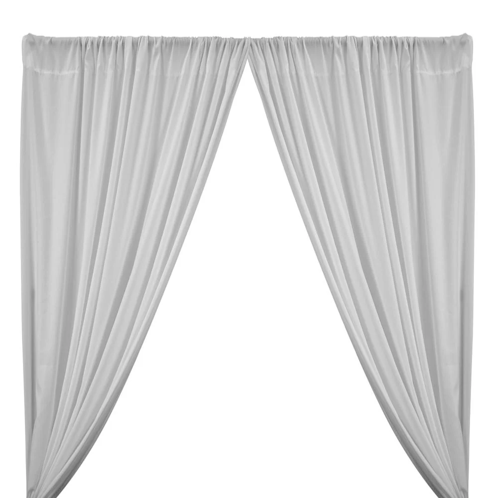 Peachskin Rod Pocket Curtains - Silver