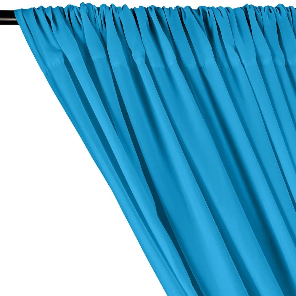 Peachskin Rod Pocket Curtains - Turquoise - Image 2