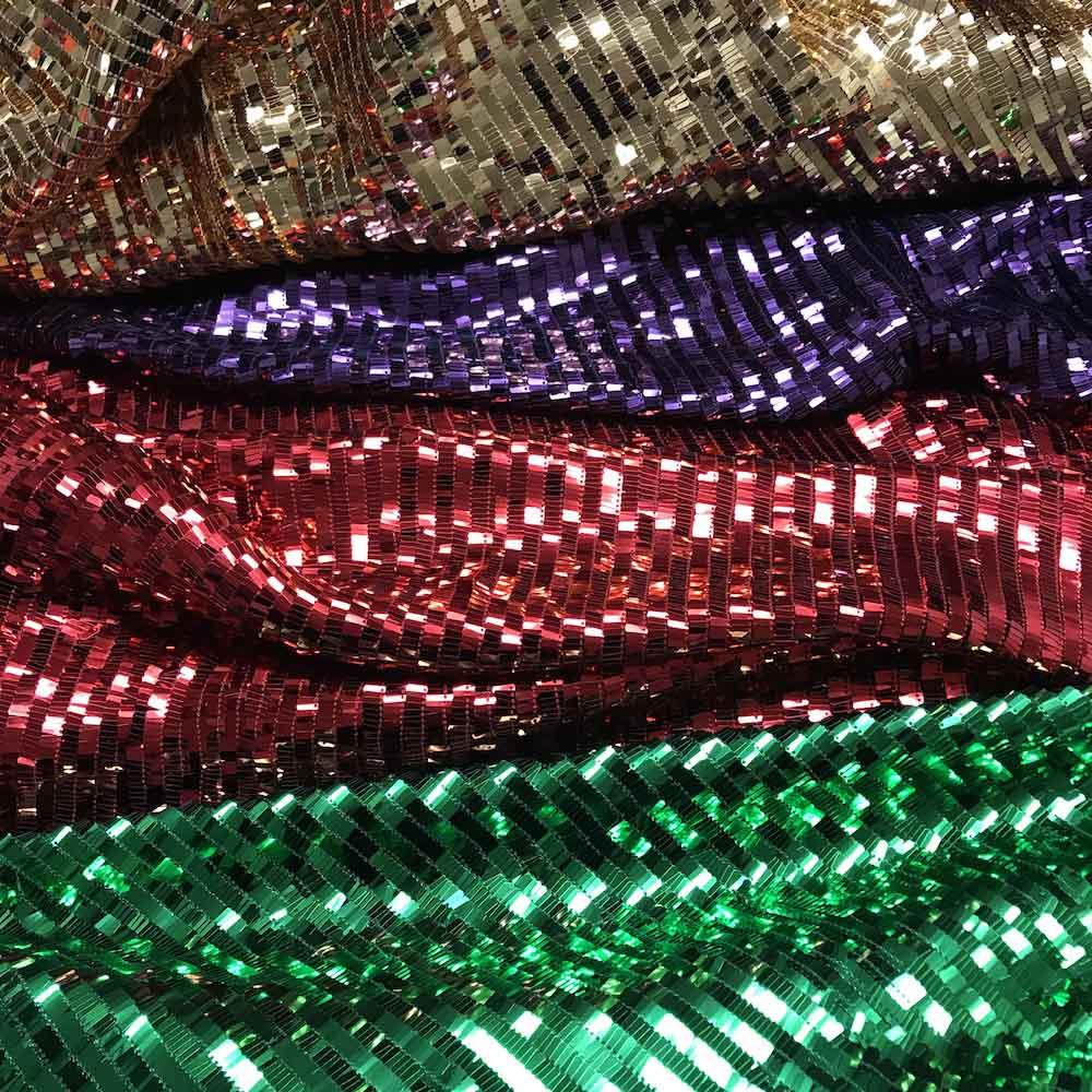 Rectangle Piano Sequins on Stretch Mesh
