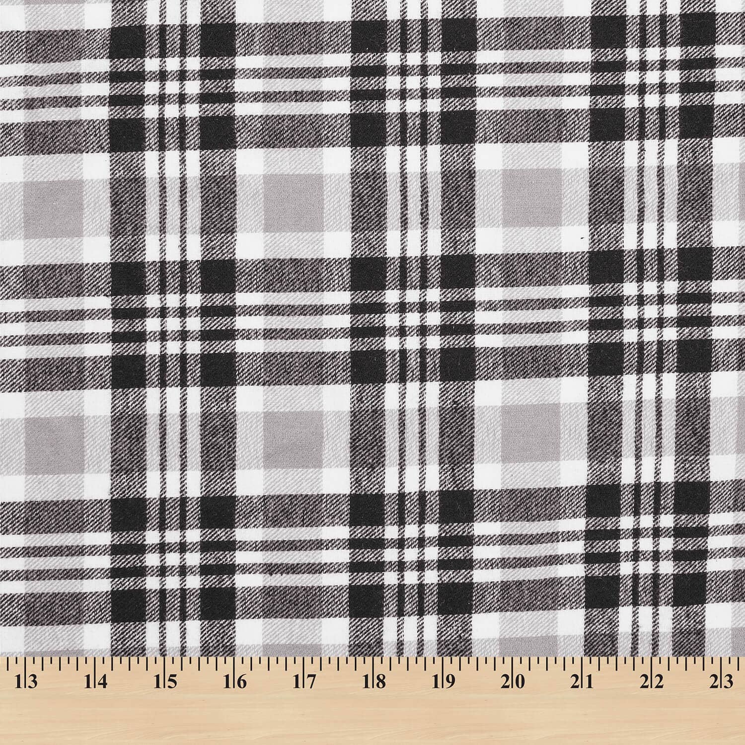 Black Tartan Plaid Yarn Dyed Brushed Cotton Flannel - Image 3