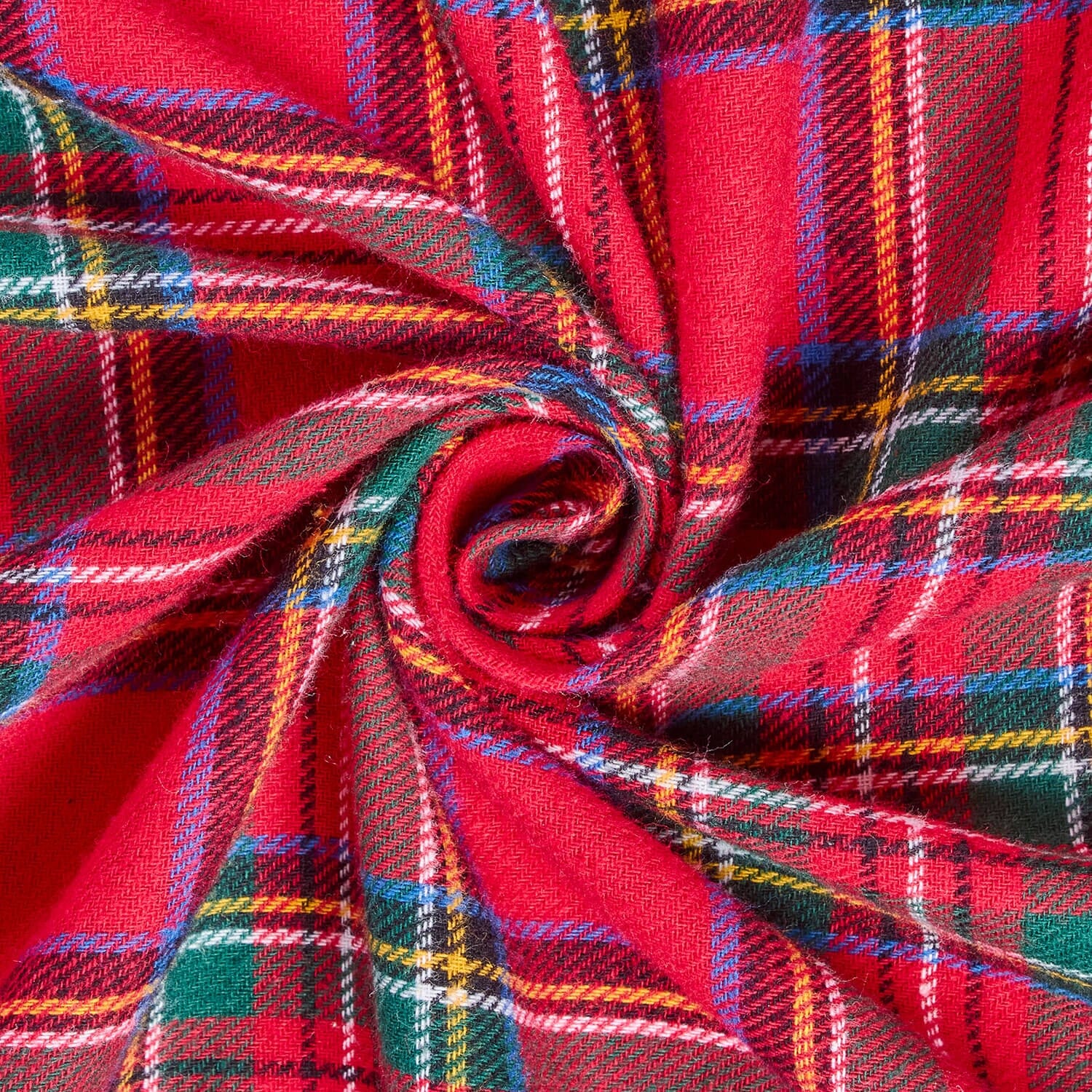 Red Tartan Plaid Yarn Dyed Brushed Cotton Flannel - Image 2