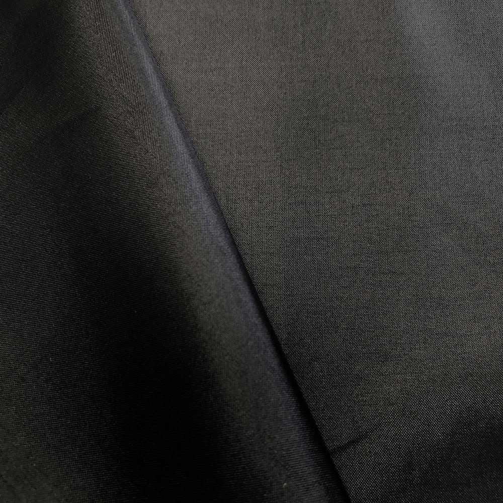 Poly China Silk Lining Rod Pocket Curtains - Black - Image 3