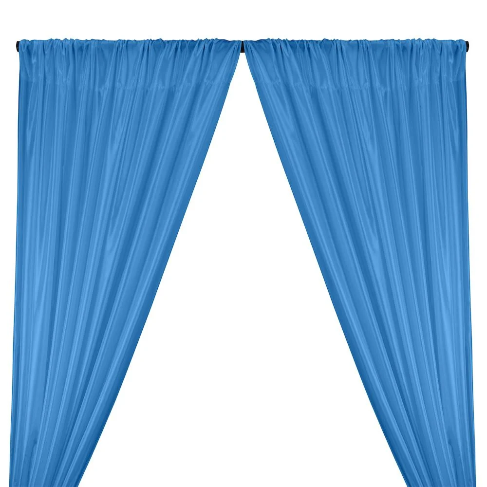 Poly China Silk Lining Rod Pocket Curtains - Dark Blue