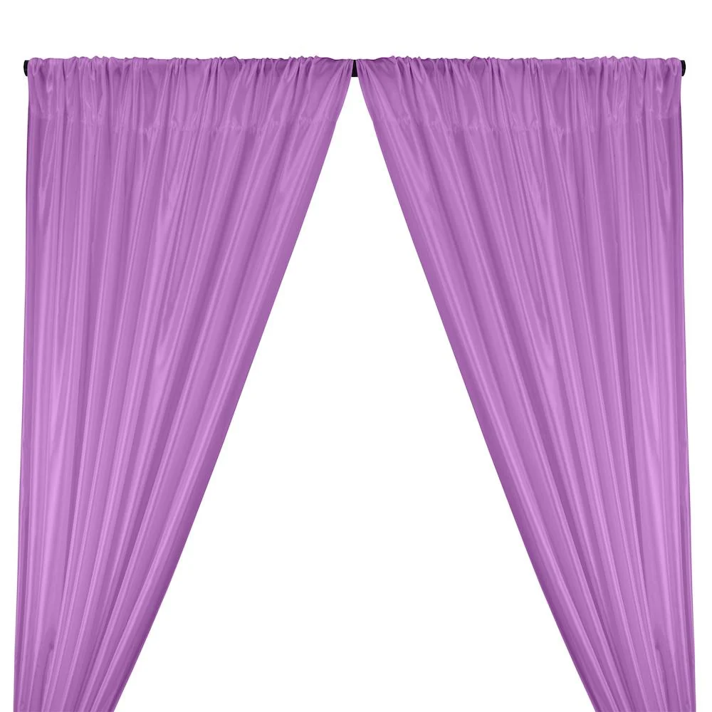 Poly China Silk Lining Rod Pocket Curtains - Lavender
