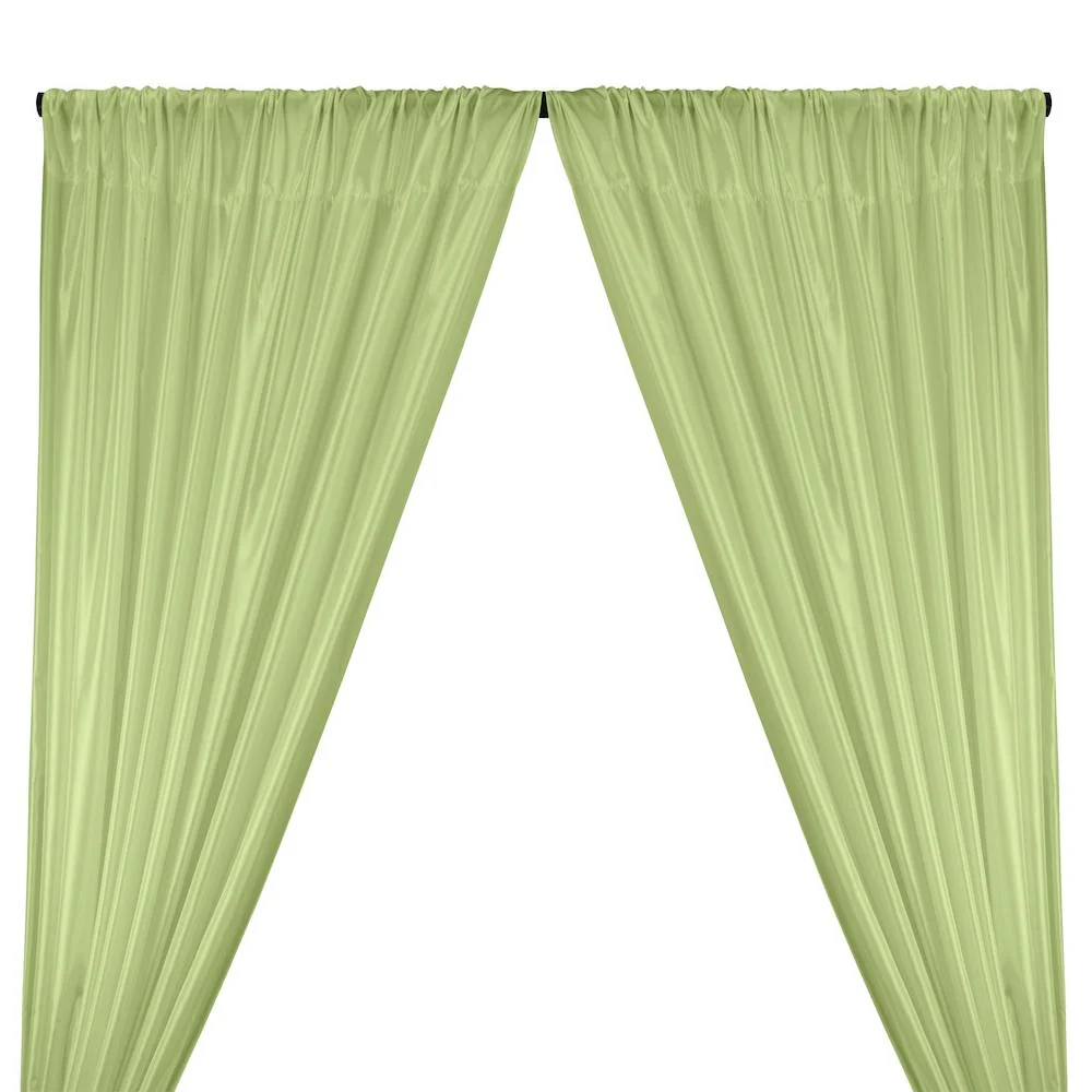 Poly China Silk Lining Rod Pocket Curtains - Mint