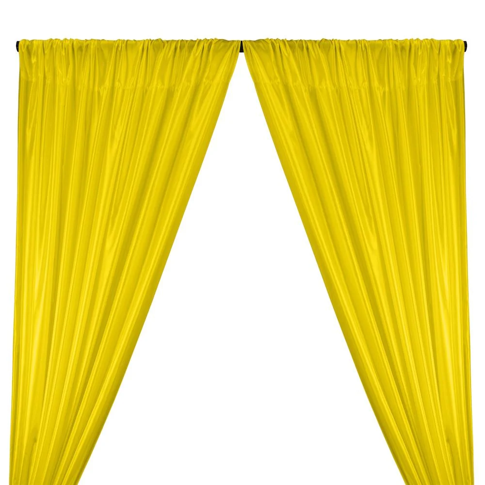 Poly China Silk Lining Rod Pocket Curtains - Sunflower Yellow
