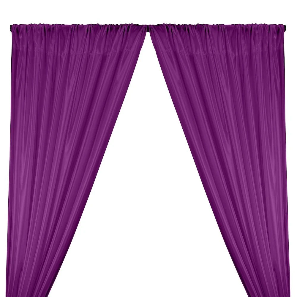 Poly China Silk Lining Rod Pocket Curtains - Violet