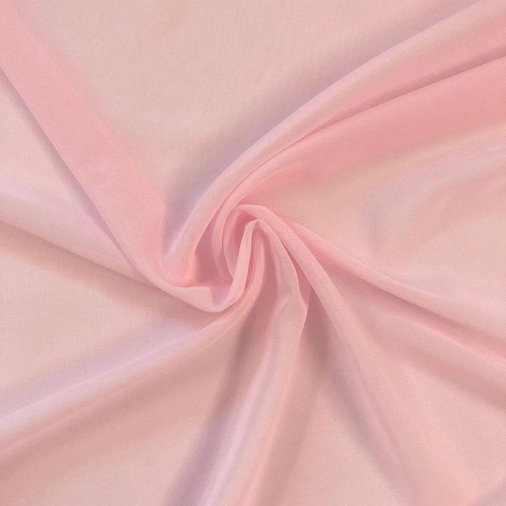Polyester Chiffon Rod Pocket Curtains - Pink - Image 4