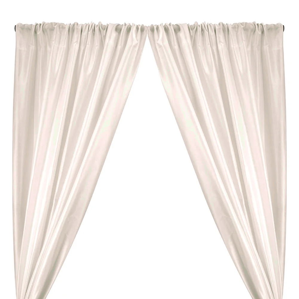 Polyester Dupioni Rod Pocket Curtains (All Colors Available) - Off White