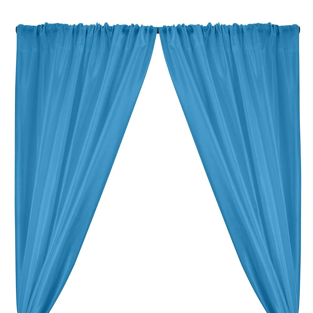 Polyester Dupioni Rod Pocket Curtains - Baby Blue 160