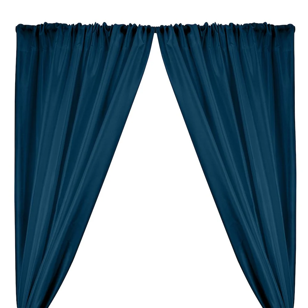 Polyester Dupioni Rod Pocket Curtains - Blue 32