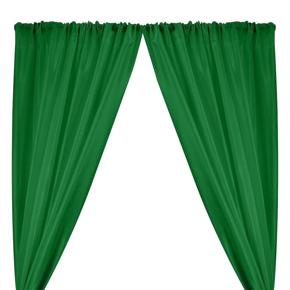 Polyester Dupioni Rod Pocket Curtains - Hunter Green 142