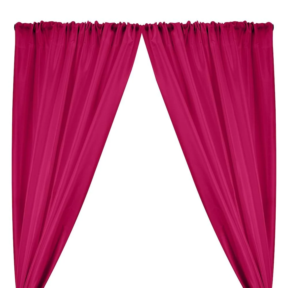 Polyester Dupioni Rod Pocket Curtains - Magenta 129