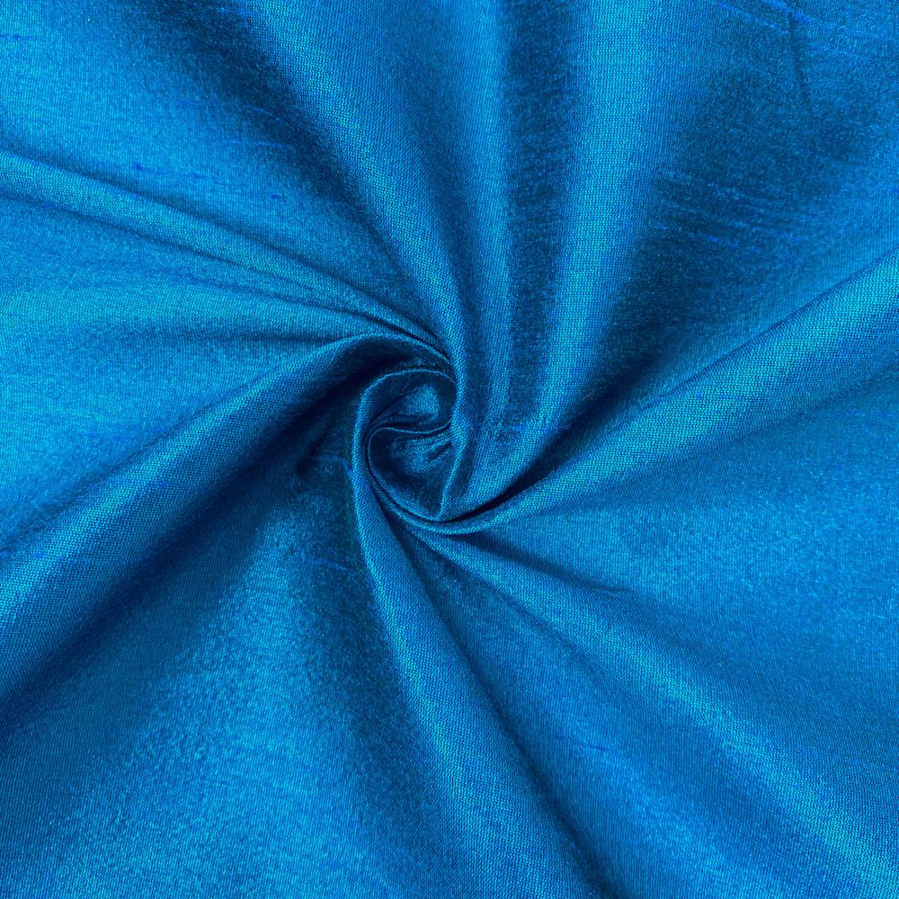 Polyester Dupioni Rod Pocket Curtains - Turquoise 39 - Image 3